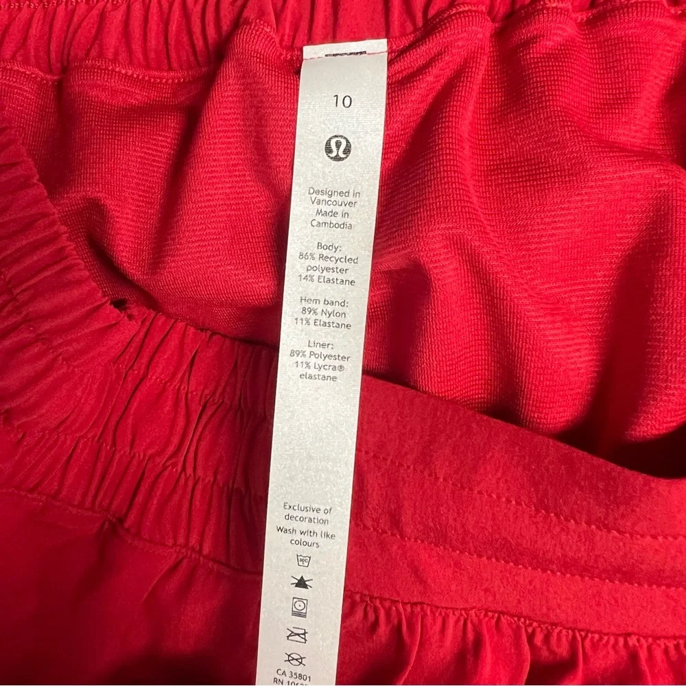 Lululemon Hotty Hot Shorts 4” Lined Red Size 10 Running Athletic Swift NWT - Picture 4 of 5